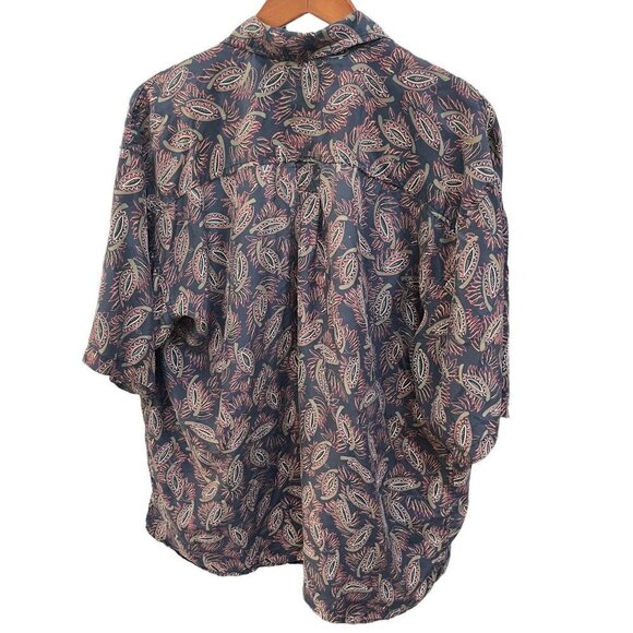 VINTAGE Bogari Silk Shirt Mens XL Extra Large Button Up Front Pocket - Picture 2 of 4